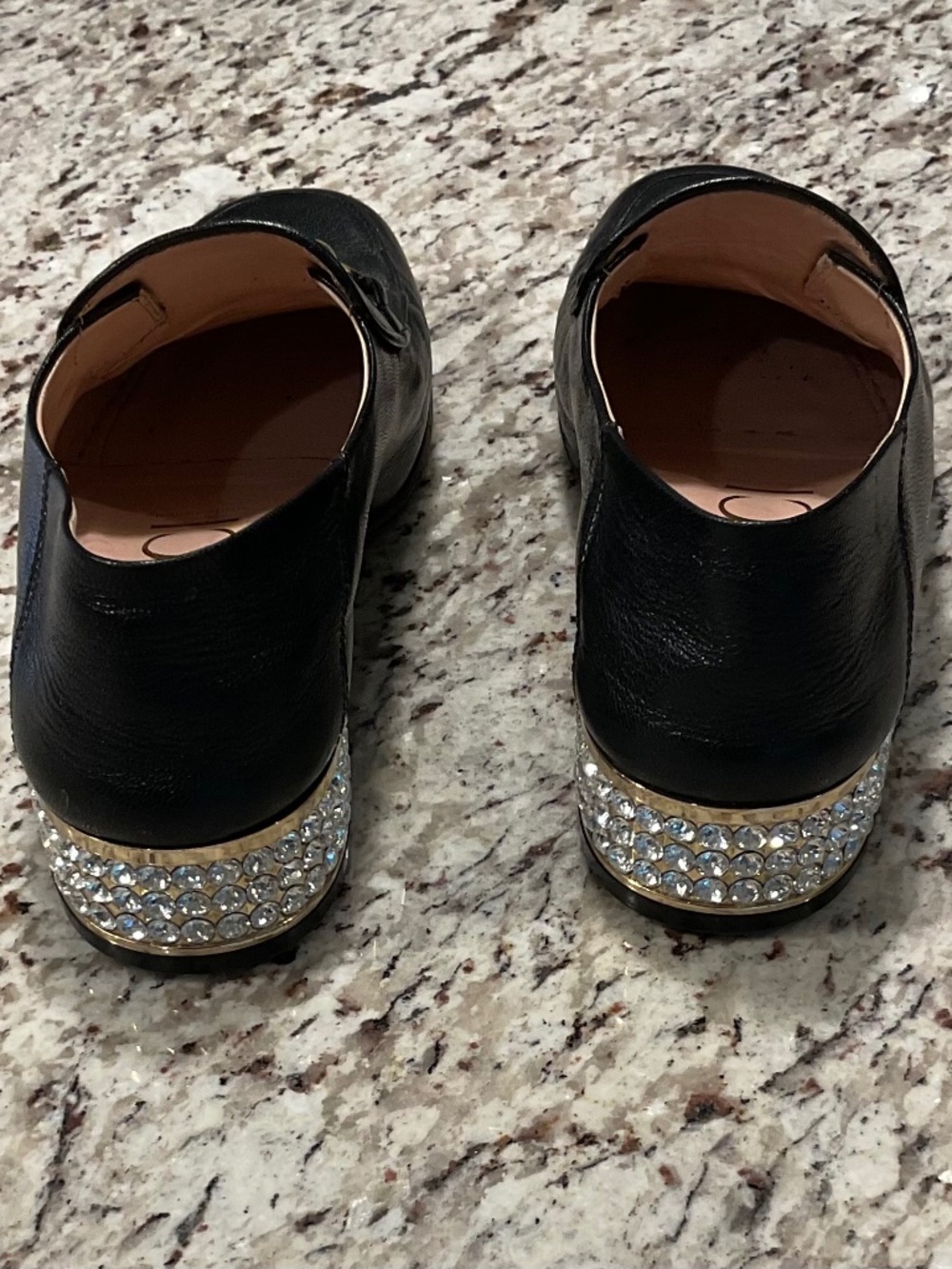 Gucci Brixton Horsebit Loafer with Crystal Embellished Heel — Black Leather — Si - Picture 6 of 9